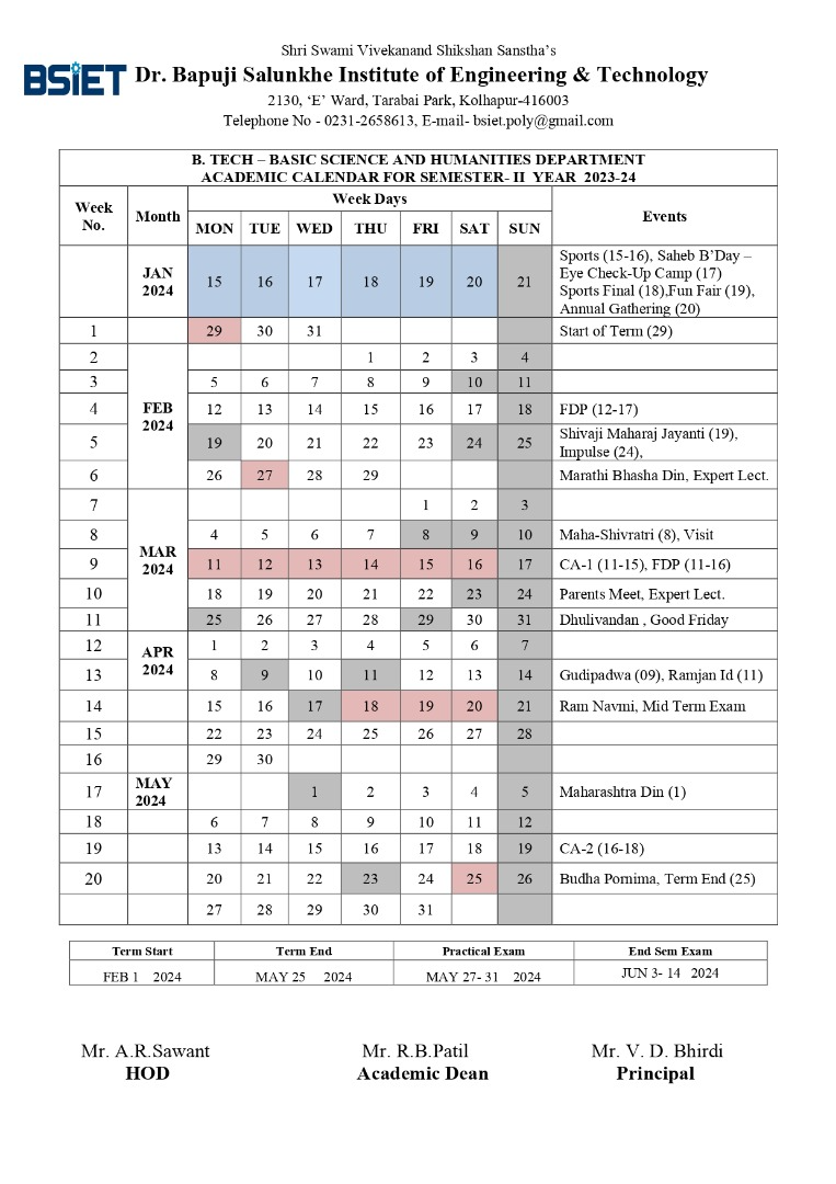 Degree Even Sem 2023-24